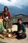 2 Women Pounding Millet, Dhunche, Nepal