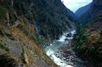 River & Path, Towards Bhote Kosi, Nepal