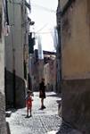 Cobbled Street, Mother & Child, Bosa, Sardinia