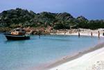 Sandy Bay & Boat, Maddalena Archipeligo - Coral Island, Sardinia