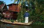 House & Boat, Rice Barge Cruise, Thailand