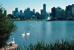 Stanley Park - Skyscrapers & Swans, Vancouver, Canada