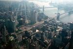 From World Trade Centre - Looking N.E. to Brooklyn & Manhattan Bridges, New York, U.S.A.