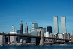 From Manhattan Cruise Ship - Brooklyn Bridge & WT Centre, New York, U.S.A.