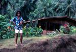 Man, House & Garden, Hiva Oa, Marquesas Islands