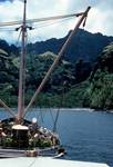Bay Entrance & Derricks, Hanavave Bay, Fatu Hiva, Marquesas Islands
