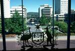 Law Courts - From Inside, Looking Past Coat of Arms, New South Wales, Canberra, Australia