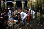 Women with Offerings, Priests, Bali - Kehen Temple, Indonesia