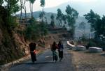 Road, Terraces & 3 Nepalese Women, To Kakani, Nepal