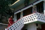 Buddhist Temple - Side of Temple & Monks, Pharphing, Nepal