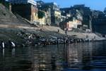 River Ganges, Ghats, Building & Washing, Varanasi, India