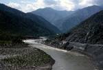 Scenery, River Valley & Road, Jammu to Srinagar, India
