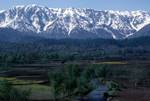 Snowy Mountains, River & Terraces, Kashmir, India