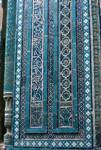 Shoka-I-Jinda - Detail of Blue & White Tiles, Samarkand, Uzbekistan