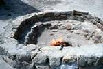Atiska - Place of Fire - Flame in Pit, Baku, Azerbaijan