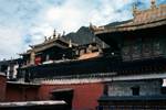 Looking up to Top Pavilion & To Left, Shigatse - Trashi Lumpa Monastery, Tibet