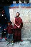 Monk + 2, Shigatse - Trashi Lumpa Monastery, Tibet