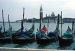 Gondolas & Island Church, Venice, Italy
