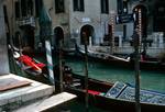 Gondola in Back Street, Venice, Italy