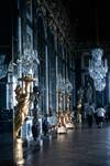 Gold Candlestick & Chandeliers, Versailles, France
