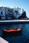 Boat & Church, Harbour, Skopelos, Greece