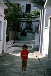 Street & Little Boy, Skopelos, Greece