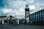 Main Square, Arch & Church Tower, Ponto Delgado, Portugal - Azores