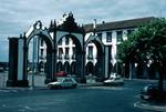Main Square, Arch & Bank, Ponto Delgado, Portugal - Azores