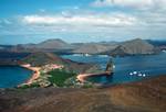 View of Isthmus & 2 Bays, Galapagos, Bartolome, Ecuador