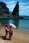 Sandy Beach, Girls, Sunshades, Galapagos, Bartolome, Ecuador