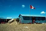 Peruvian Flag & Floating School, Uros Island, Peru