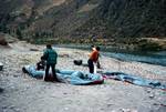 Rafts Being Inflated, River Urubamba, Peru