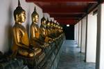Temple of Reclining Buddha - Row of Golden Buddhas, Bangkok, Thailand