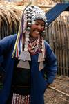 Laughing Girl in Headdress, Lisu / Akha, Thailand