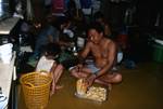Supoj Preparing Food, On Rice Barge, Thailand