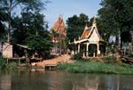 Klong, Village & Temple, On Rice Barge, Thailand