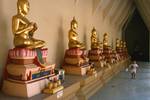 Golden Buddhas, On Rice Barge - Sing Buri, Thailand