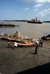 Sampans on River, Rangoon, Burma