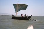 Sail Boat Across Our Bow, Mandalay, Burma