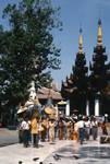Schwedagan Pagoda - Procession - Boys & Gold Umbrellas, Rangoon, Burma
