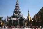 Schwedagan Pagoda - Long Procession, Chedi, Small Gold Pagoda, Rangoon, Burma