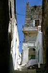 Apiranthos - Ruined Corner with Motto, Naxos, Greece