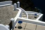 Corner, Two Blue Tables, Santorini - Oia, Greece