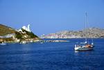 From Ferry - Entrance to Harbour & Yacht, Ios, Greece