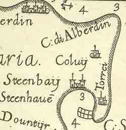 Detail from map of east coast of scotland, Robert Dudley, 1647