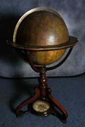 Globe belonging to W.G. Burn Murdoch with South Pole uppermost